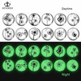 12pcs Mix Colors Luminous 18mm Glass Snap Button Jewelry KZ1205