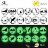 12pcs Mix Colors Luminous 18mm Glass Snap Button Jewelry KZ1205