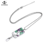 Purple Crystal Tree of Life Pendant Necklace