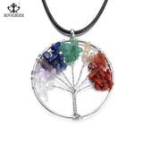 Purple Crystal Tree of Life Pendant Necklace