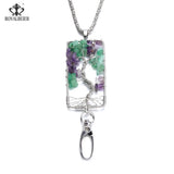 Purple Crystal Tree of Life Pendant Necklace