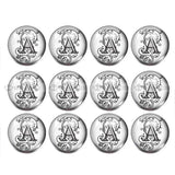 12pcs English Alphabet Glass Snap Charms for Bracelet Making