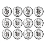12pcs English Alphabet Glass Snap Charms for Bracelet Making
