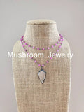 Arrow Pendant Choker Necklace with Black Chain
