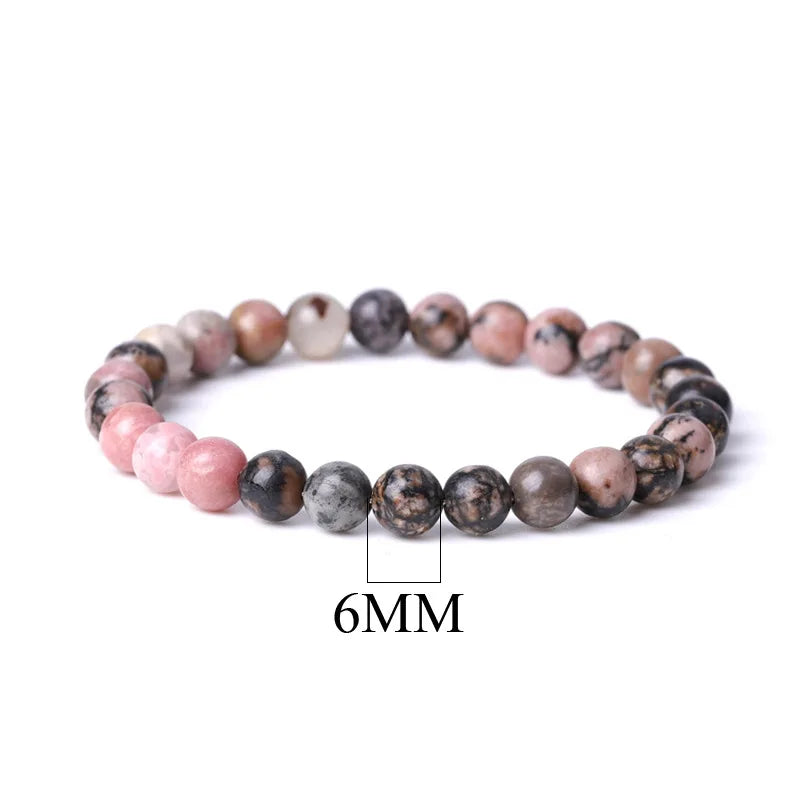 Natural Rhodonite Stone Bracelet Sweet Charm Bracelet Wristband Gift