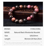 Natural Rhodonite Stone Bracelet Sweet Charm Bracelet Wristband Gift