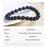 Natural Tourmaline Stone Bracelet 6/8/10MM Round Beads Jewelry