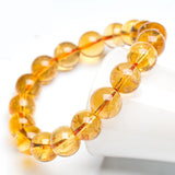 Natural Citrine Gemstone Bracelet 6/8/10MM Round Beads Jewelry Wristband