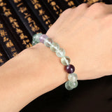 Natural Fluorite Stone Bracelet 6/8/10MM Beads Sweet Charm Bracelet Gift