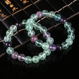Natural Fluorite Stone Bracelet 6/8/10MM Beads Sweet Charm Bracelet Gift