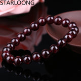 Natural Garnet Stone Bracelet 6/8/10MM Round Beads Jewelry