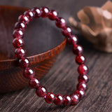 Natural Garnet Stone Bracelet 6/8/10MM Round Beads Jewelry