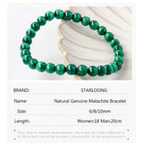 Malachite Stone Bracelet 6/8/10MM Round Beads Jewelry Sweet Charm Bracelet