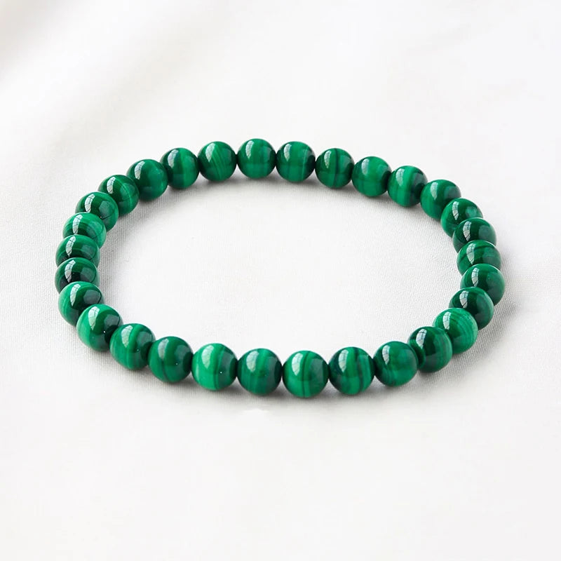 Malachite Stone Bracelet 6/8/10MM Round Beads Jewelry Sweet Charm Bracelet