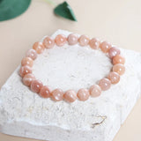 RUILONG Moon Sun Stone Bracelet 6/8/10MM Beads Jewelry Wristband Gift