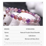 RUILONG Purple Ghost Stone Bracelet 6/8/10MM Sweet Charm Jewelry