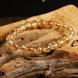 Rutilated Quartz Stone Bracelet 6/8/10MM Round Beads Jewelry Wristband