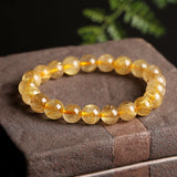 Rutilated Quartz Stone Bracelet 6/8/10MM Round Beads Jewelry Wristband