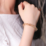 Rutilated Quartz Stone Bracelet 6/8/10MM Round Beads Jewelry Wristband
