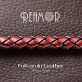 RUIMO 12*6mm Brown Red Leather Rope DIY Bracelet Making Cord