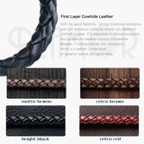 RUIMO 12*6mm Brown Red Leather Rope DIY Bracelet Making Cord