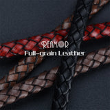 RUIMO 12*6mm Brown Red Leather Rope DIY Bracelet Making Cord