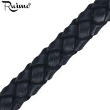 RUIMO 12*6mm Brown Red Leather Rope DIY Bracelet Making Cord