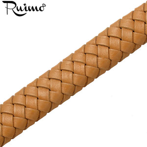 1m 10*5mm Wide Braided Leather Rope Cord for Bracelet Jewelry Making