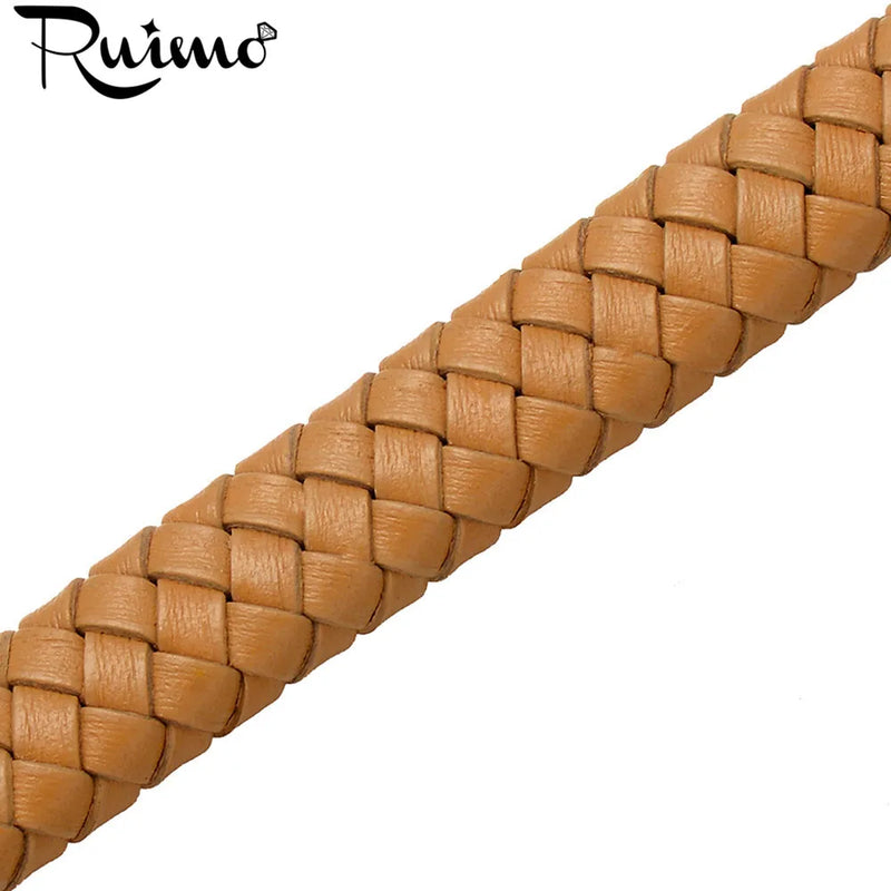 1m 10*5mm Wide Braided Leather Rope Cord for Bracelet Jewelry Making