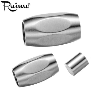 RUIMO 316L Stainless Steel 8mm Magnet Clasp Leather Bracelet DIY Jewelry