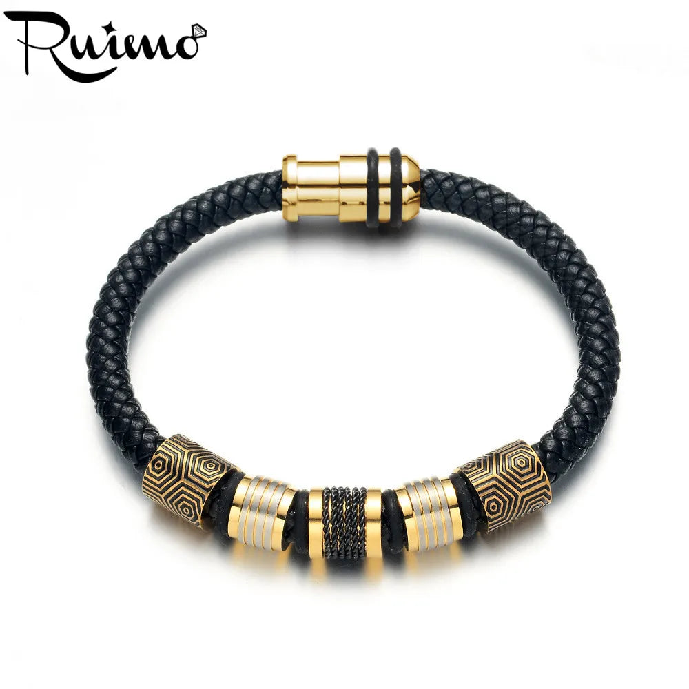 RUIMO Stainless Steel Magnet Clasp DIY Leather Bracelets Jewelry Magnetic Buckle