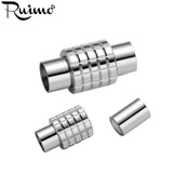 RUIMO Stainless Steel Cylinder Magnet Buckle Hook for Leather Bracelet