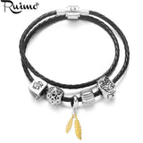 RUIMO Stainless Steel Doctor Owl Bead Charm for Bracelet DIY