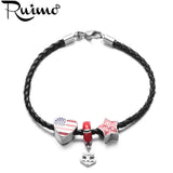 RUIMO Red Anchor Big Hole Spacer Beads Charms for Bracelet