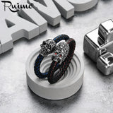 RUIMO Indian Chief Magnet Buckle Red CZ Eye Skull Clasps