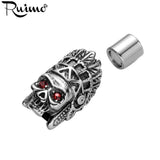 RUIMO Indian Chief Magnet Buckle Red CZ Eye Skull Clasps
