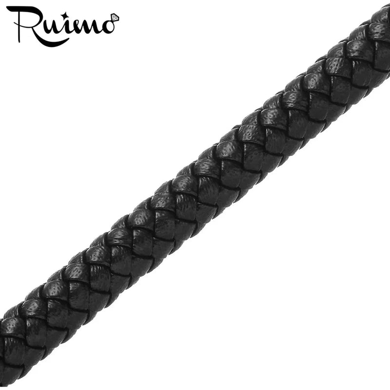 6mm Round Fiber Cord Braided Leather Rope for Jewelry Making 1M