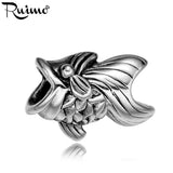 RUIMO Fish DIY Bracelet Beads Charm Stainless Steel Large Hole Spacer Beads