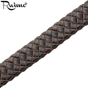 10x3mm Brown Braided Leather Rope for Bracelet Making
