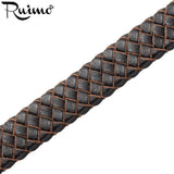 10x3mm Brown Braided Leather Rope for Bracelet Making