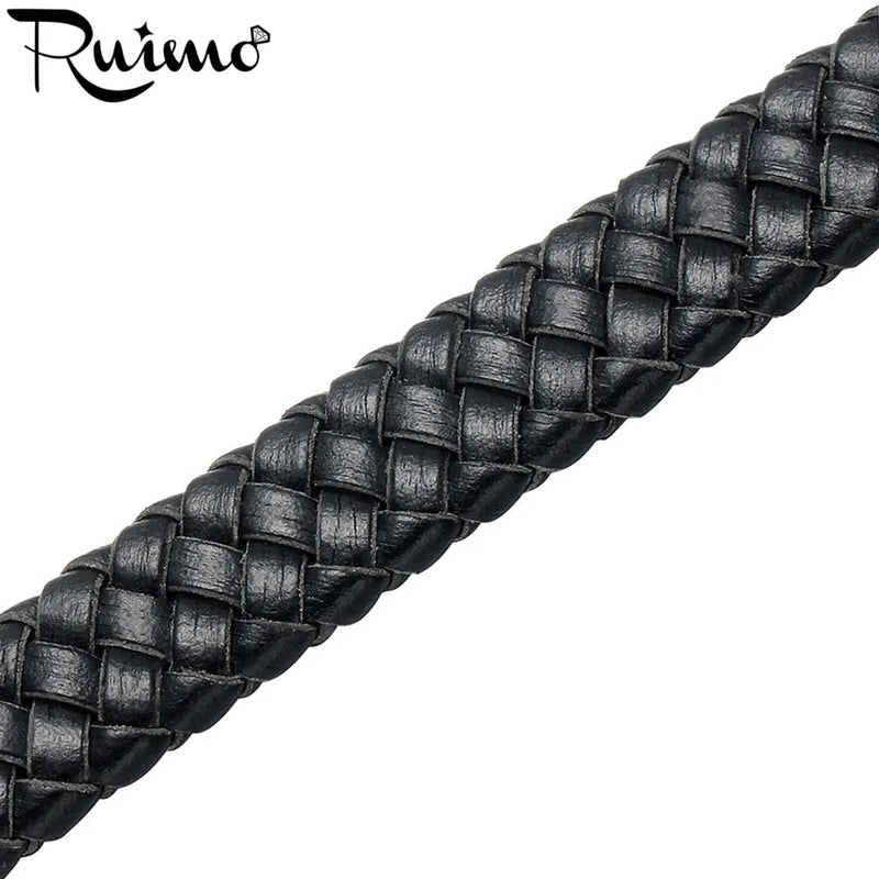 10x3mm Brown Braided Leather Rope for Bracelet Making