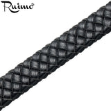 10x3mm Brown Braided Leather Rope for Bracelet Making