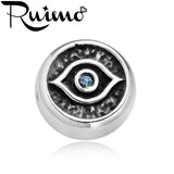 RUIMO European Beads Metal Eye Of Horus Peace Sign Stainless Steel Beads