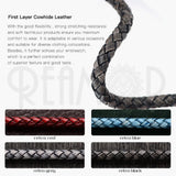 RUIMO 6mm Red Gray Leather Cord Bracelet Jewelry Making