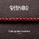 RUIMO 6mm Red Gray Leather Cord Bracelet Jewelry Making