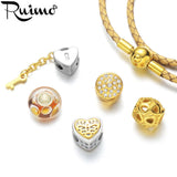 RUIMO 5mm Crystal Beads Hearts Pattern Inserts for Jewelry Making