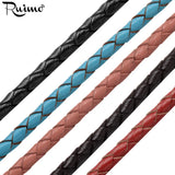 RUIMO 4mm Braided Leather Rope Chains For Bracelet Making