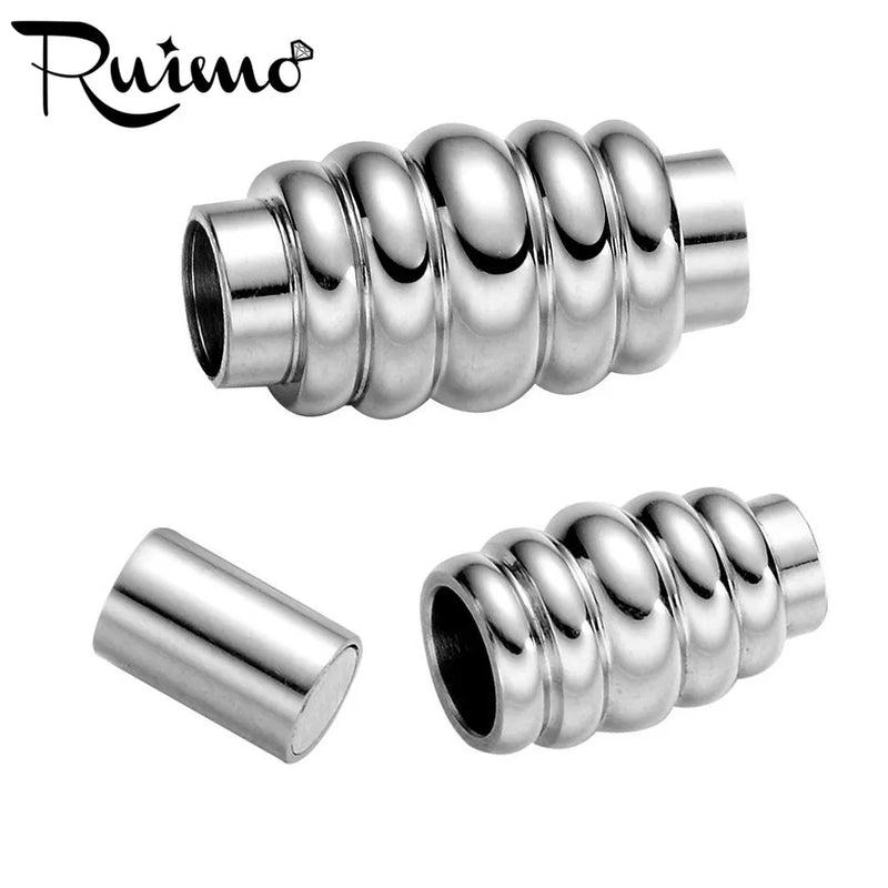 RUIMO 316l Stainless Steel 4mm Hole Spiral Magnet Hook Clasp