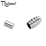 RUIMO 316l Stainless Steel 4mm Hole Spiral Magnet Hook Clasp