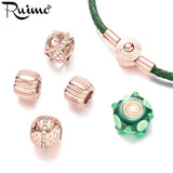 RUIMO Rose Jewelry Beads 5mm Hole Micro Insert Crystal Accessories